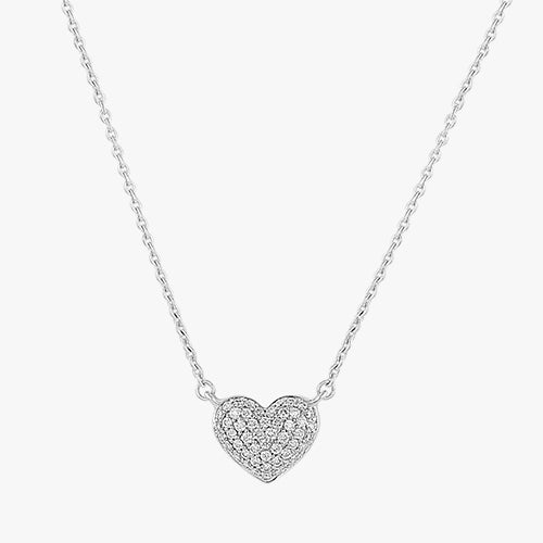 18K Gold Diamond Heart Necklace