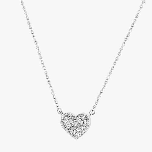 18K Gold Diamond Heart Necklace