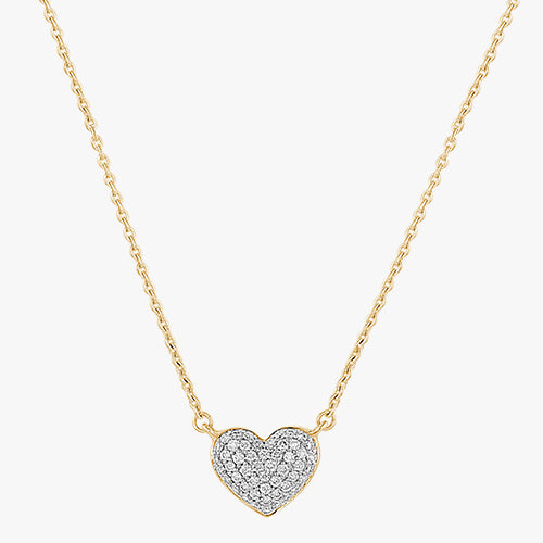 18K Gold Diamond Heart Necklace