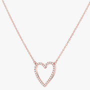 18K Diamond Open Heart Necklace