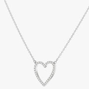 18K Diamond Open Heart Necklace