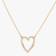 18K Diamond Open Heart Necklace