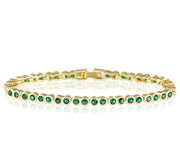 Bezel Tennis Bracelet- Emerald