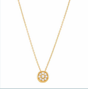 Pave Diamond Circle Necklace 10k