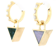 3-In-1 Reversible Giza Earrings - Burro Creek Jasper & Black Dinosaur Bone