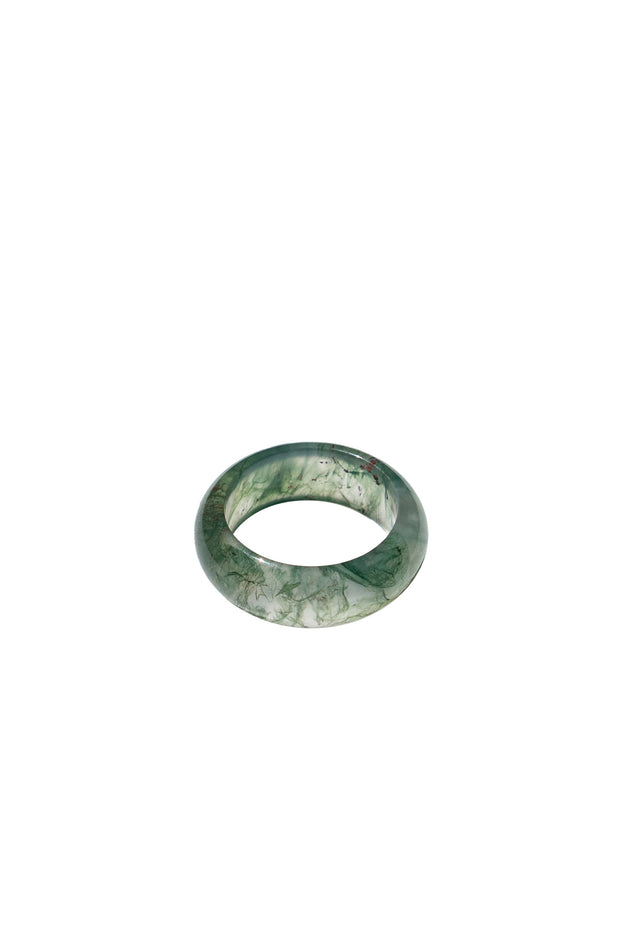Seaweed  — Green Jade Stone Ring