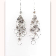 Labradorite Silver Chain Loop Earrings