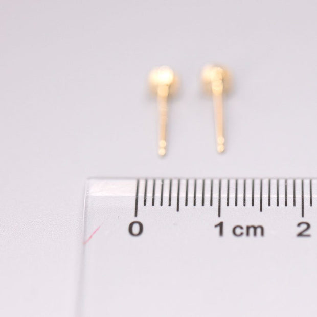 Small Round Australian Doublet Opal Stud Earrings 14k Yellow Gold