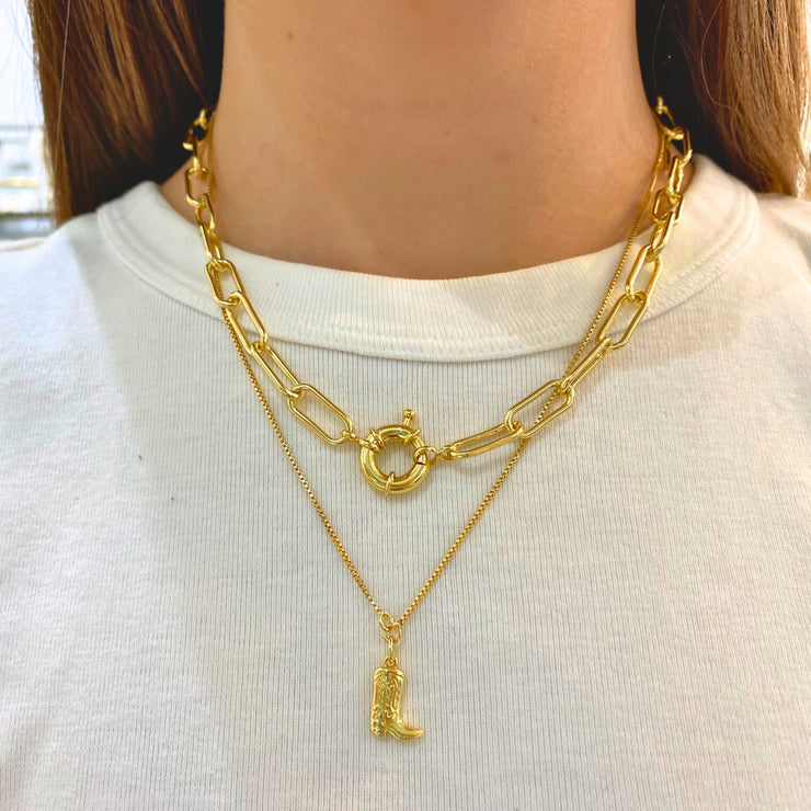 18K Gold-Filled Paper Clip Chain Necklace