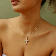 The Double Plated Iced Cross Pendant