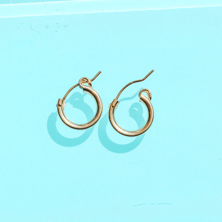 Thick Gold Hoops 14k Gold Filled