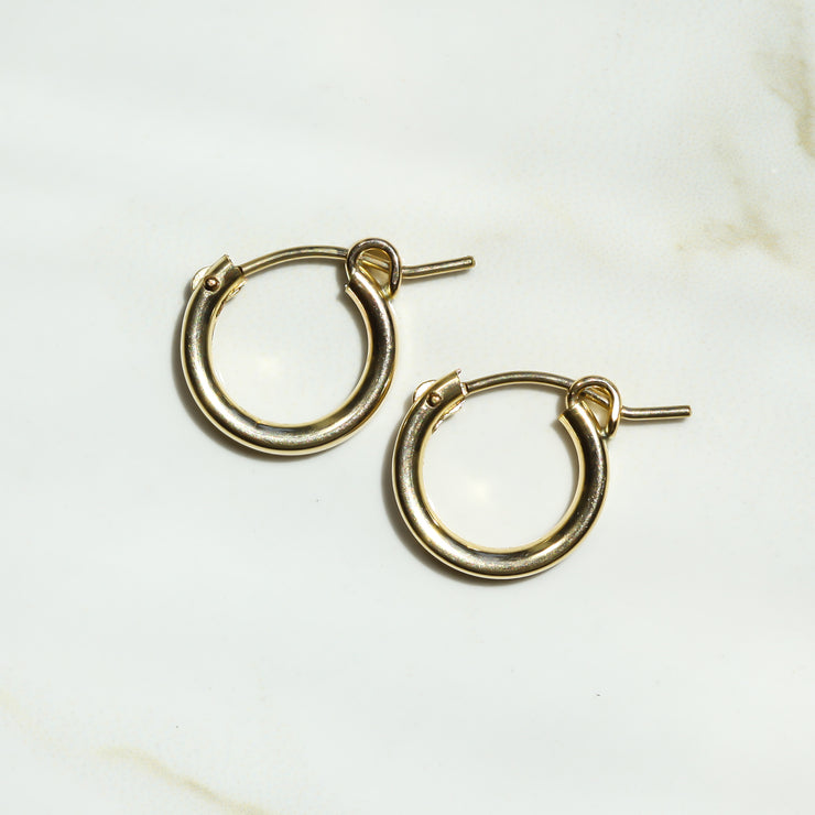 Thick Gold Hoops 14k Gold Filled