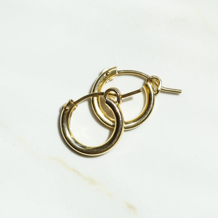 Thick Gold Hoops 14k Gold Filled