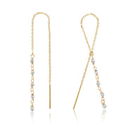 14K Yellow or White Gold Loop Threader Earrings