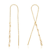 14K Yellow or White Gold Loop Threader Earrings