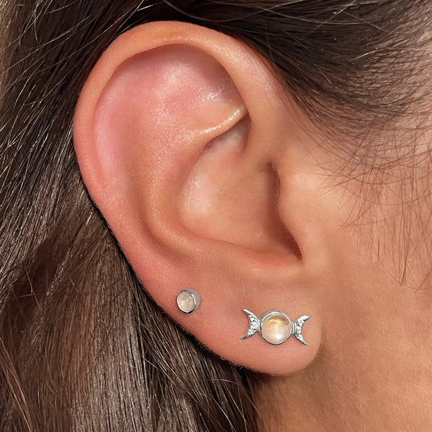 Triple Moon Stud Earring