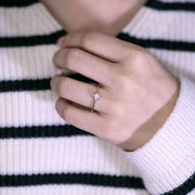 Twisted Band Round Australian Solid Opal Ring in 14K Yellow Gold