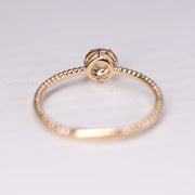 Twisted Band Round Australian Solid Opal Ring in 14K Yellow Gold