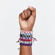 Woven VOTE Bracelet - White/Red/Blue