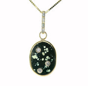 Large Reversible Pendant - No. 8 Turquoise, New Lander Turquoise & White Diamonds