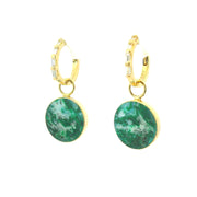 The Circ Earrings - Malachite & Quartz