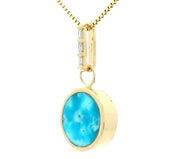 Small Reversible Pendant - Turquoise & Black Jade