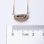 Unique Pattern Australian Boulder Opal Halo Diamond Necklace 18K Yellow Gold