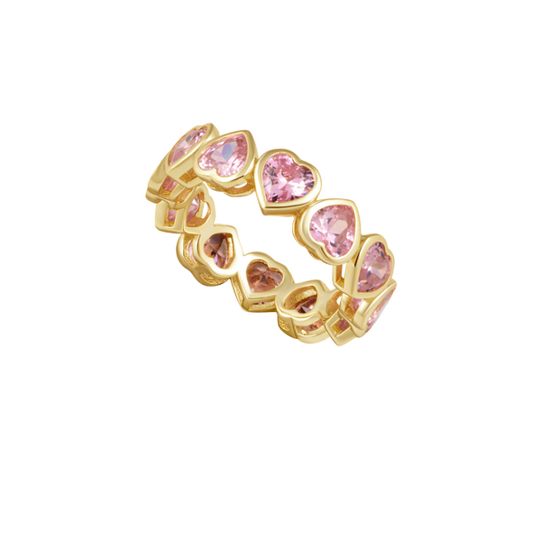 Bezel Heart Ring Pink