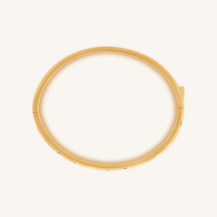 Soulful Rejuvenation Gold Evil Eye Bangle Bracelet