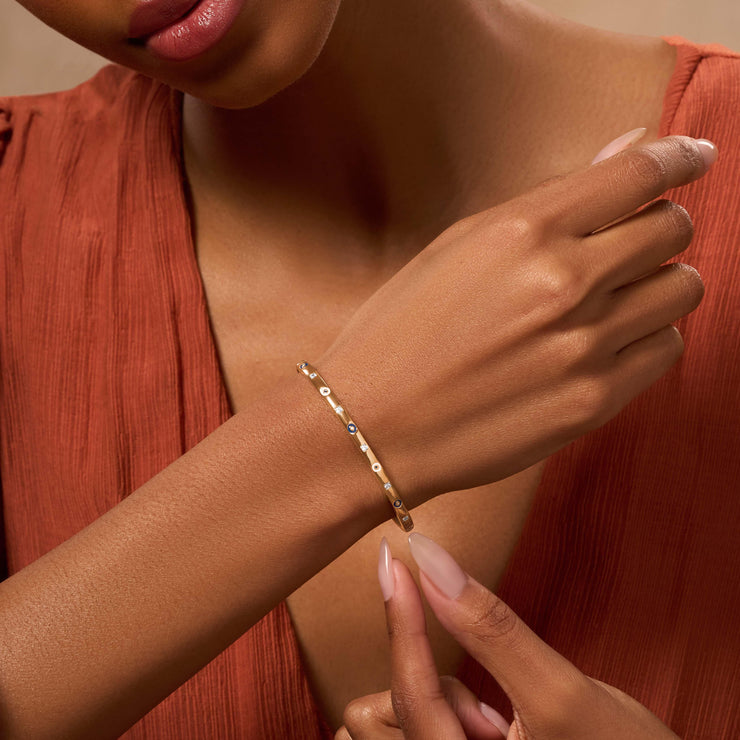 Soulful Rejuvenation Gold Evil Eye Bangle Bracelet