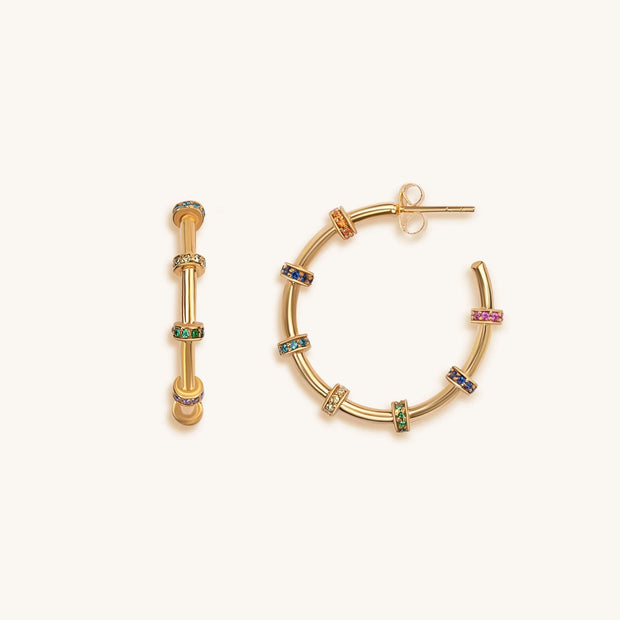 Inner Balance - Multicolor Chakra Hoop Earrings