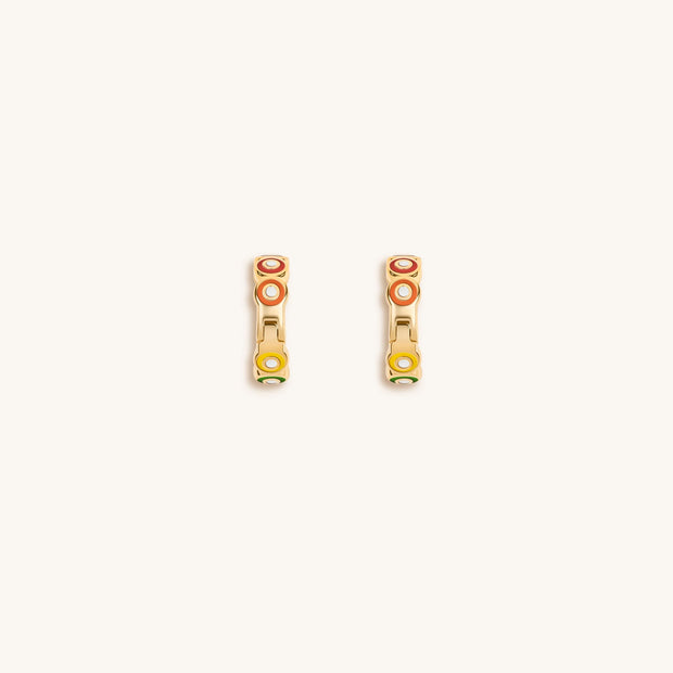 Aligned in Balance - Multicolor Enamel Chakra Hoop Earrings