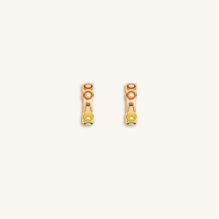 Aligned in Balance - Multicolor Enamel Chakra Hoop Earrings
