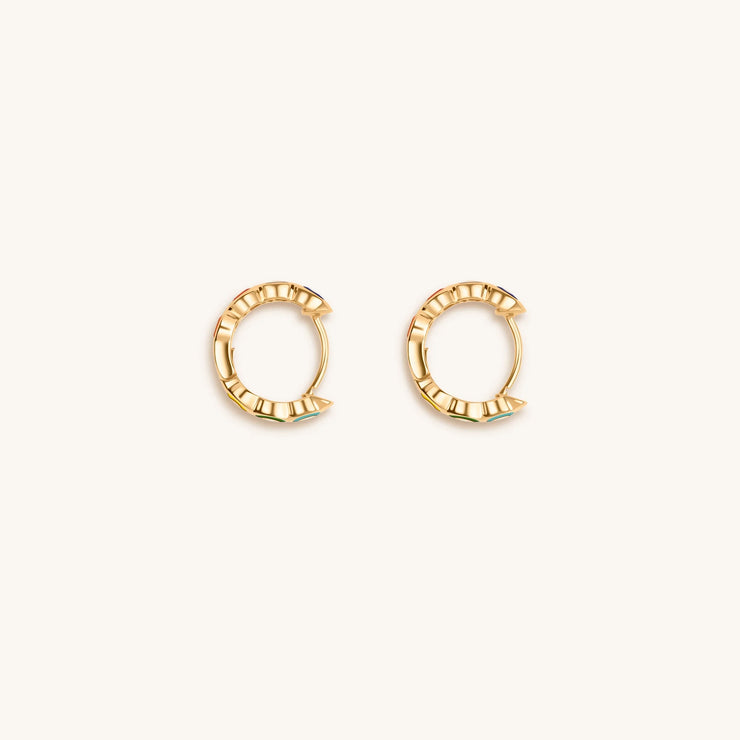 Aligned in Balance - Multicolor Enamel Chakra Hoop Earrings