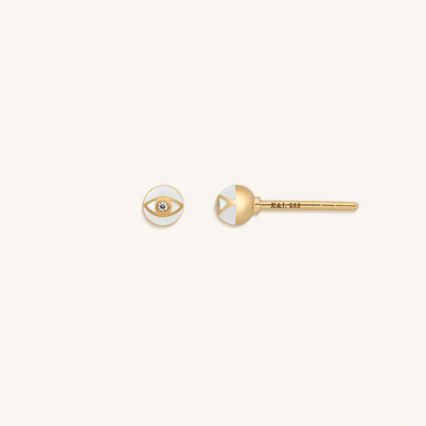 Bright Beginnings White Evil Eye Earrings