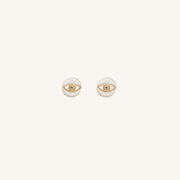Bright Beginnings White Evil Eye Earrings