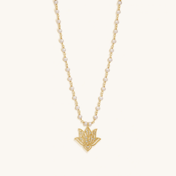 Renewed Intuition Lotus Pearl Necklace