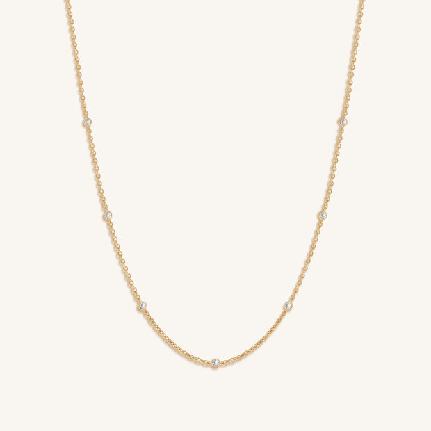 Starry Skies CZ Crystal Gold Necklace