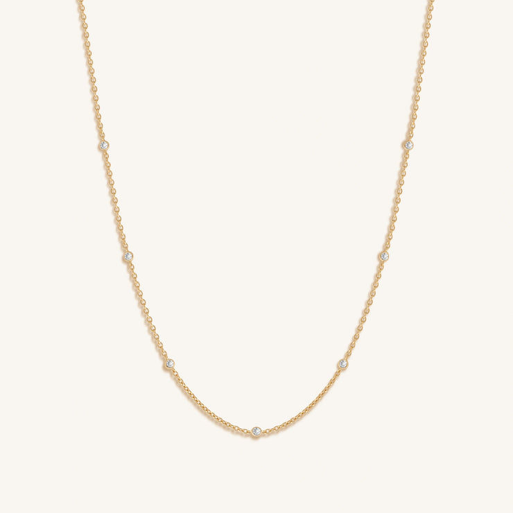 Starry Skies CZ Crystal Gold Necklace