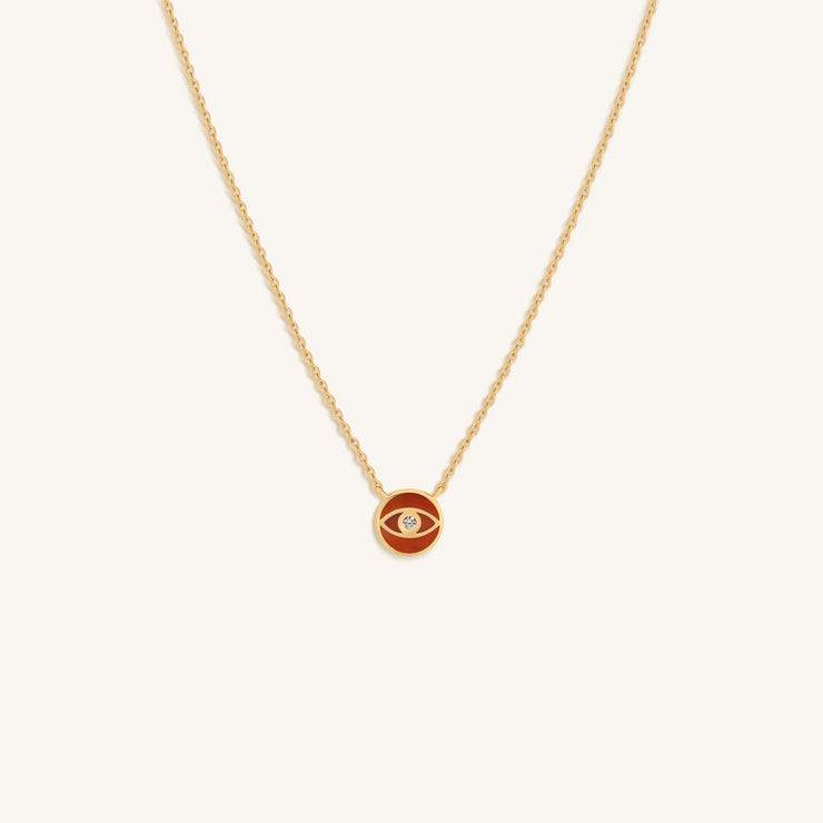 Eloquent Heart Carnelian Evil Eye Necklace