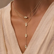 Glowing Energy Evil Eye Mother of Pearl Necklace