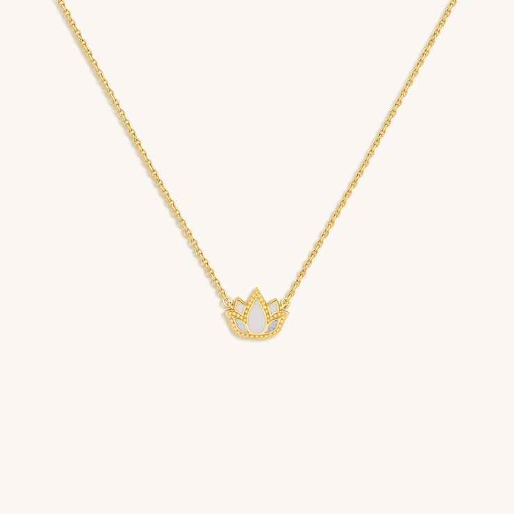 Centered Mindset Lotus Mother of Pearl Necklace