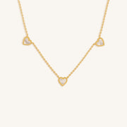 Abundant Solace Mother of Pearl Heart Gold Necklace