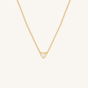 Heartfelt Abundance Mother of Pearl Heart Gold Necklace