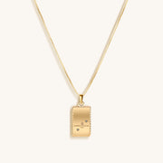 Compassionate Approach - White Enamel Pisces Card Necklace