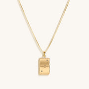 Playful Mind - White Enamel Gemini Card Necklace