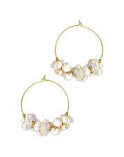 Wrapped Pearl Hoops