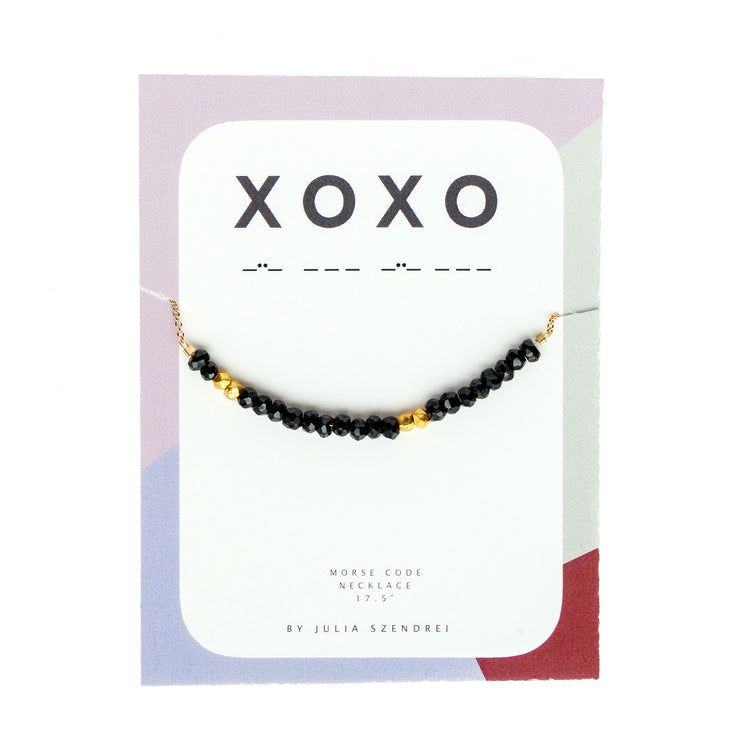 Black Garnet Morse Code Necklace Customize your Code