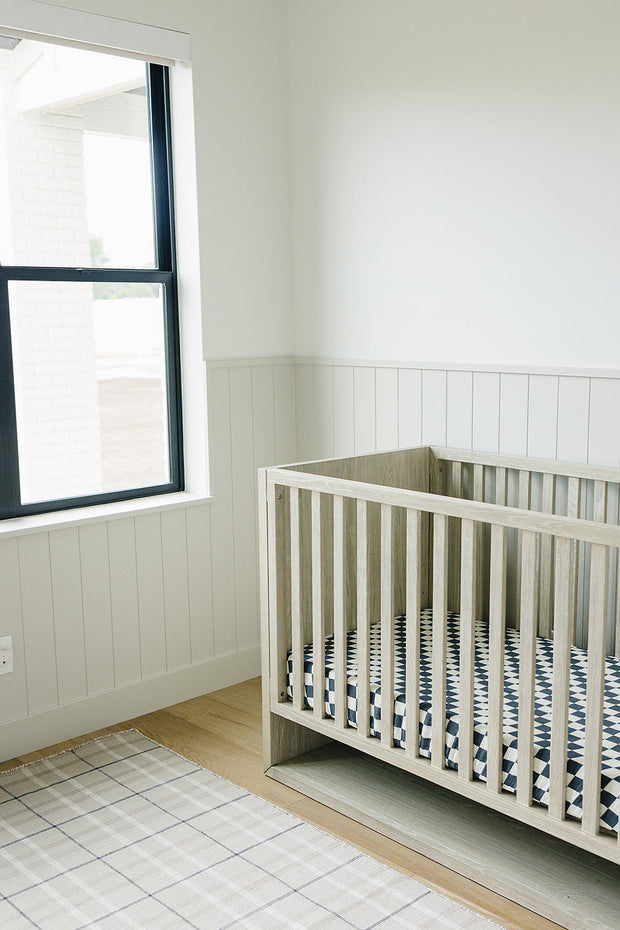 Charcoal Checkered Muslin Crib Sheet