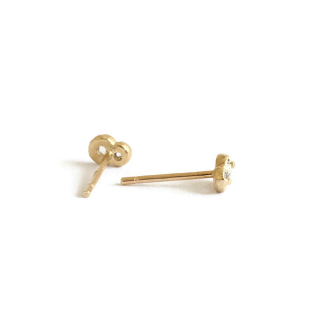 Twin Diamond Studs -E095YG, E095RG, E095WG